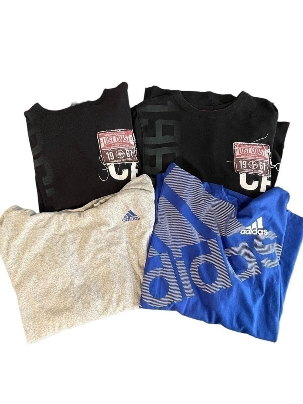 SET of 4 teens boys long sleeved t-shirts and hoodies adidas Sz L